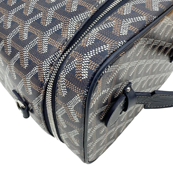 GOYARD Muse Vanity Case Monogram Chevron Canvas Shoulder Bag Navy Blue
