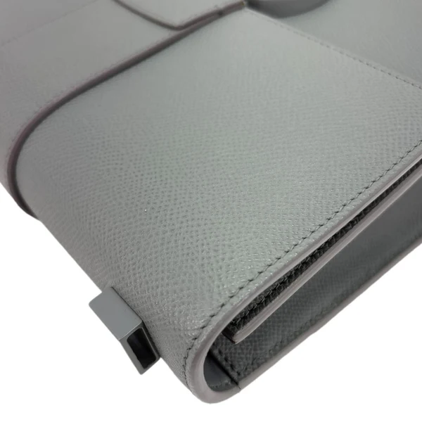 CHRISTIAN DIOR 30 Montaigne Flap Grained Calfskin Leather Crossbody Bag Grey