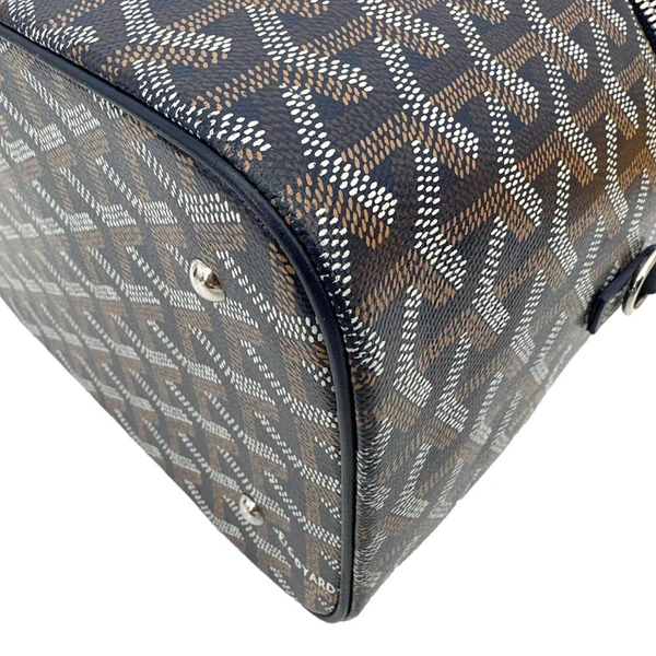GOYARD Muse Vanity Case Monogram Chevron Canvas Shoulder Bag Navy Blue
