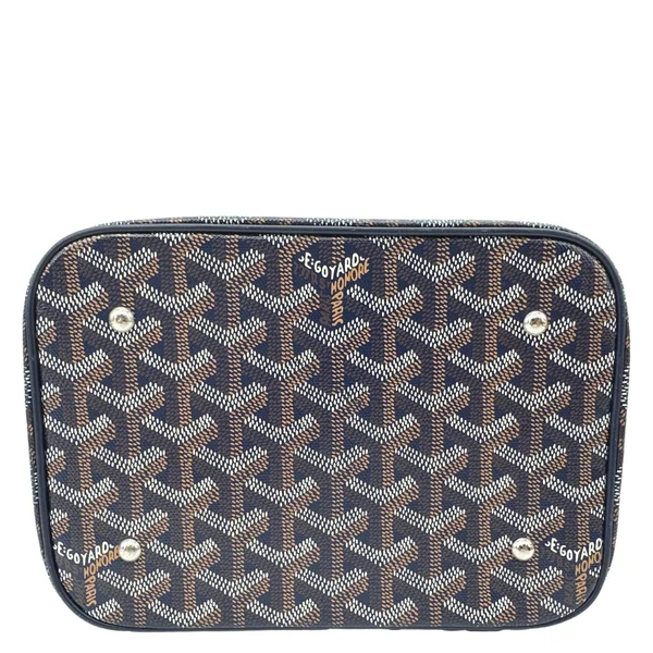 GOYARD Muse Vanity Case Monogram Chevron Canvas Shoulder Bag Navy Blue