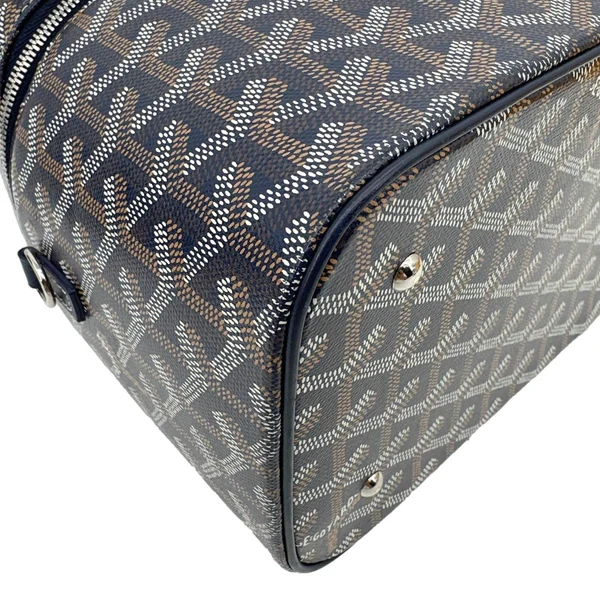 GOYARD Muse Vanity Case Monogram Chevron Canvas Shoulder Bag Navy Blue