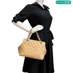 CHANEL Petite Timeless Quilted Caviar Leather Tote Bag Beige