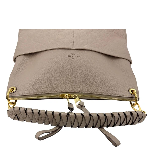 LOUIS VUITTON Maida Monogram Empreinte Leather Hobo Shoulder Bag Beige