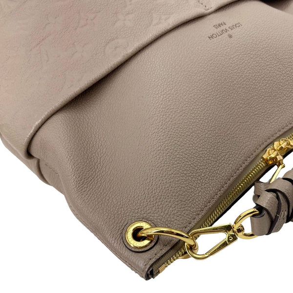 LOUIS VUITTON Maida Monogram Empreinte Leather Hobo Shoulder Bag Beige