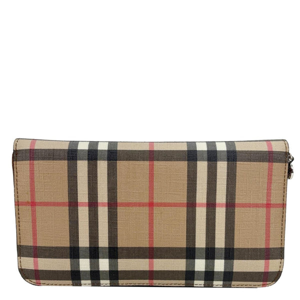 BURBERRY Vintage Check Canvas Zip Around Wallet Beige