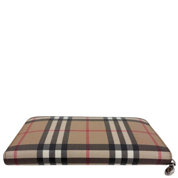 BURBERRY Vintage Check Canvas Zip Around Wallet Beige