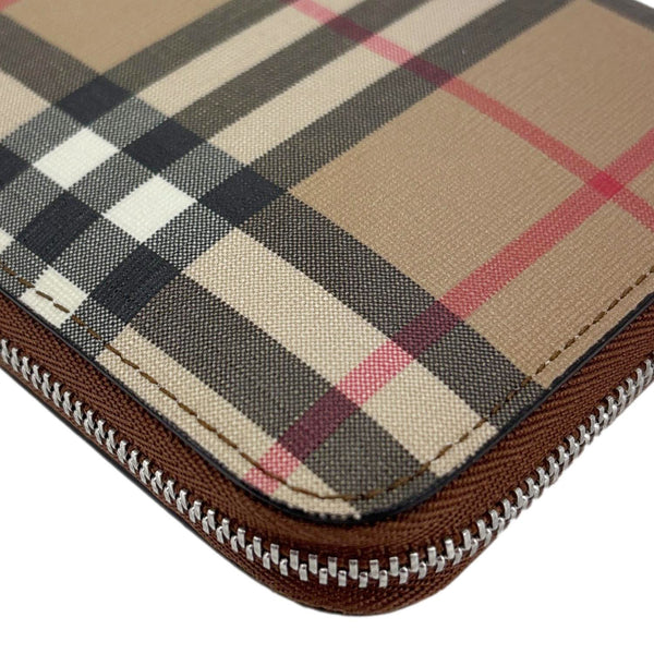 BURBERRY Vintage Check Canvas Zip Around Wallet Beige