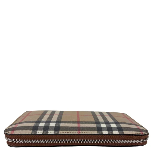 BURBERRY Vintage Check Canvas Zip Around Wallet Beige