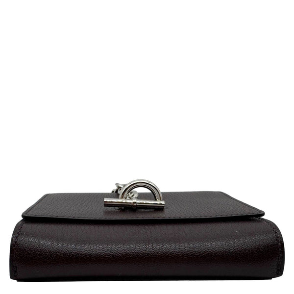 HERMES D'Ancre Chamkila Goatskin Leather Long Wallet Brown