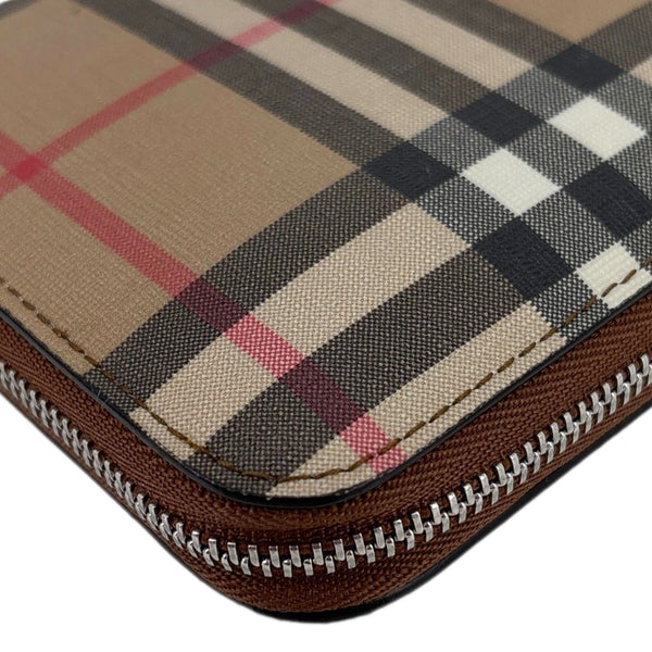 BURBERRY Vintage Check Canvas Zip Around Wallet Beige