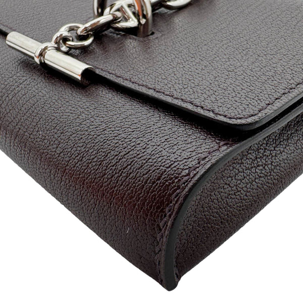 HERMES D'Ancre Chamkila Goatskin Leather Long Wallet Brown