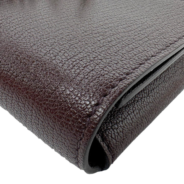 HERMES D'Ancre Chamkila Goatskin Leather Long Wallet Brown