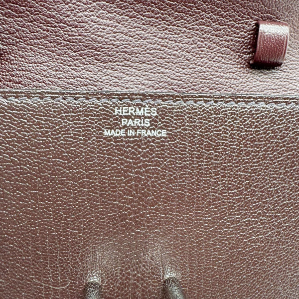 HERMES D'Ancre Chamkila Goatskin Leather Long Wallet Brown