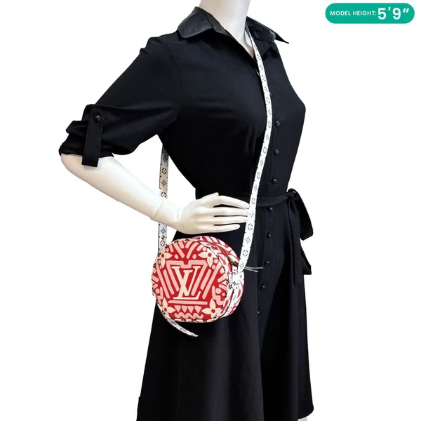LOUIS VUITTON Boite Chapeau Souple PM Giant Crafty Monogram Canvas Shoulder Bag Red