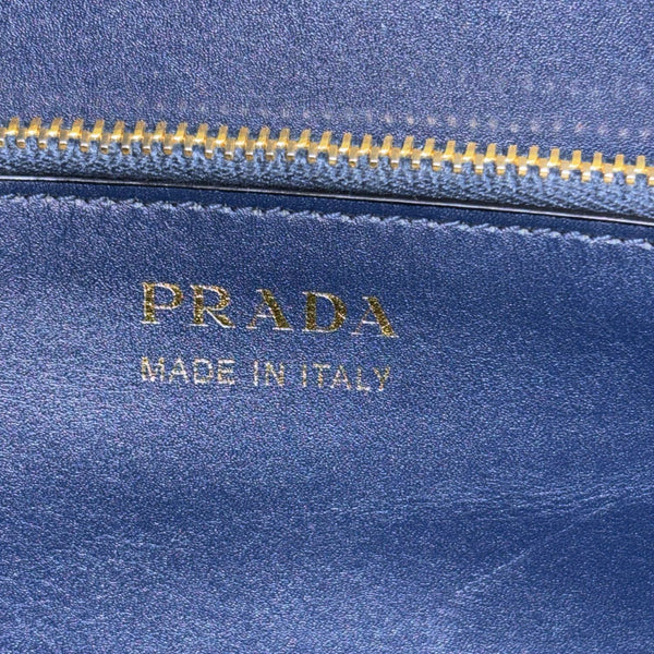 PRADA Monochrome Cuir Saffiano Tote Bag Blue