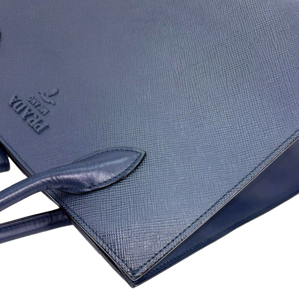 PRADA Monochrome Cuir Saffiano Tote Bag Blue