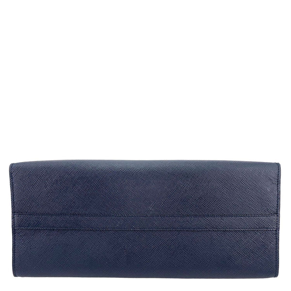 PRADA Monochrome Cuir Saffiano Tote Bag Blue