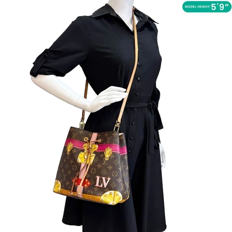 LOUIS VUITTON Neonoe MM Summer Trunks Monogram Canvas Crossbody Bag Brown