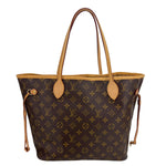 LOUIS VUITTON Neverfull MM Monogram Canvas Tote Bag Brown