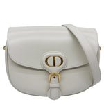 CHRISTIAN DIOR Bobby Medium Calfskin Leather Shoulder Bag Off White