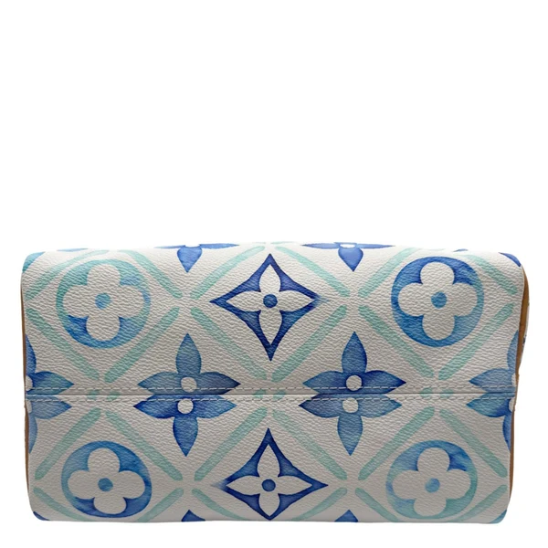 LOUIS VUITTON Speedy Bandouliere 25 By The Pool Monogram Tiles Shoulder Bag Lagoon Blue