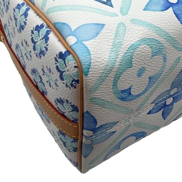 LOUIS VUITTON Speedy Bandouliere 25 By The Pool Monogram Tiles Shoulder Bag Lagoon Blue