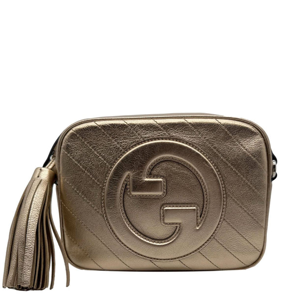 GUCCI Blondie Small Leather Camera Crossbody Bag Gold 742360