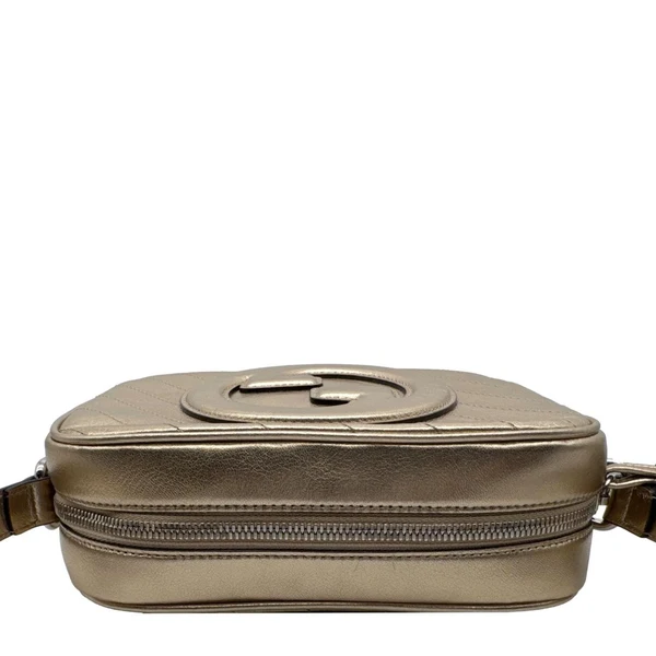 GUCCI Blondie Small Leather Camera Crossbody Bag Gold 742360