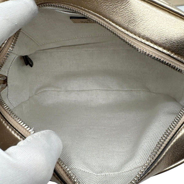 GUCCI Blondie Small Leather Camera Crossbody Bag Gold 742360