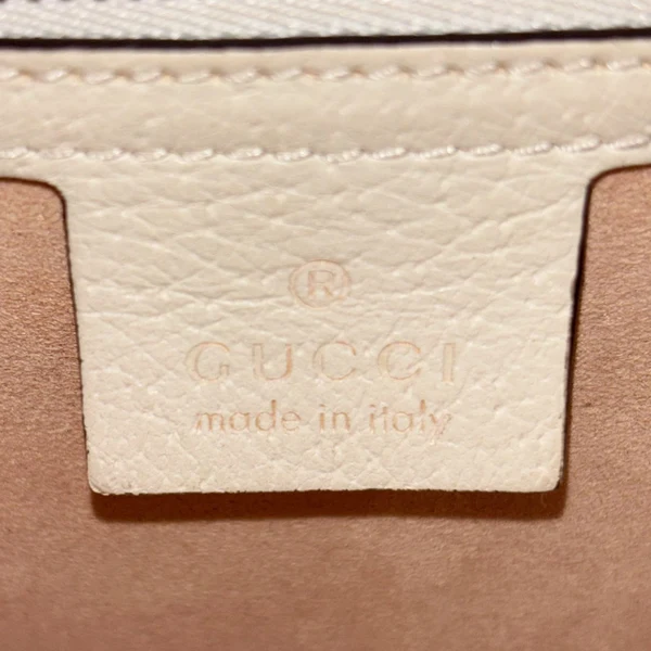 GUCCI Ophidia Web Leather Top Handle Shoulder Bag Off White 651055