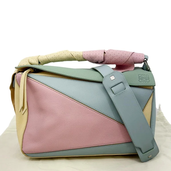LOEWE Puzzle Medium Leather Shoulder Bag Multicolor