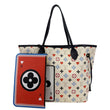 LOUIS VUITTON Neverfull MM Game On Monogram Canvas Tote Bag White