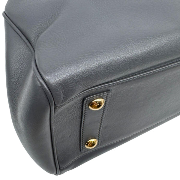 LOUIS VUITTON Cinema Intrigue Calf Leather Satchel Bag Grey