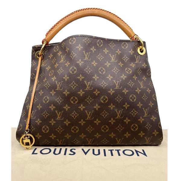 LOUIS VUITTON Artsy MM Monogram Canvas Hobo Bag Brown