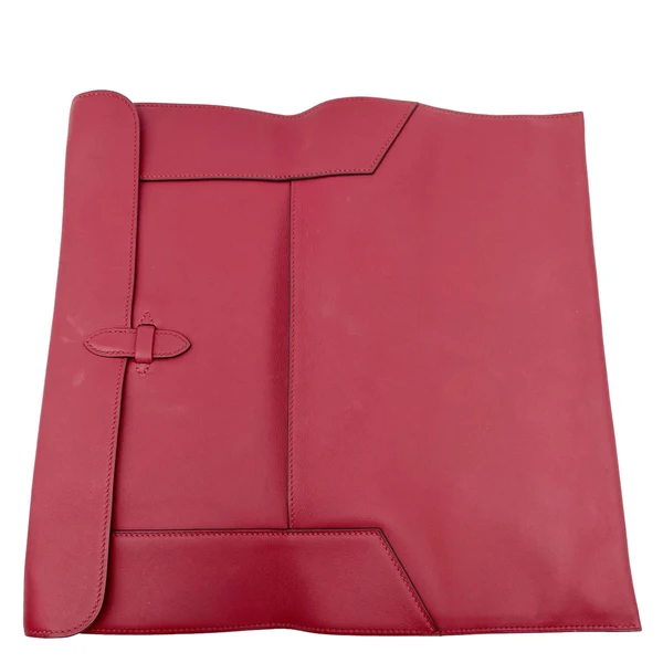 HERMES Pliplat Swift Leather Clutch Red