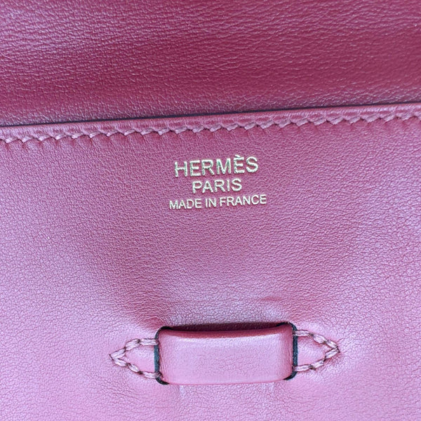 HERMES Pliplat Swift Leather Clutch Red