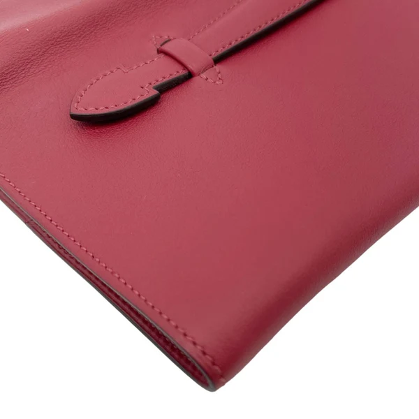 HERMES Pliplat Swift Leather Clutch Red