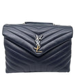 YVES SAINT LAURENT Loulou Medium Quilted Leather Crossbody Bag Navy Blue