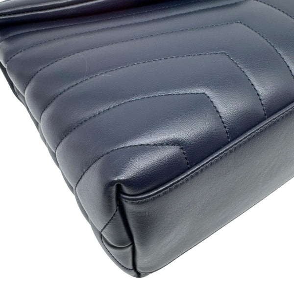 YVES SAINT LAURENT Loulou Medium Quilted Leather Crossbody Bag Navy Blue