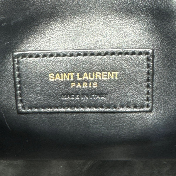 YVES SAINT LAURENT Le 5 a 7 Large Supple Calfskin Leather Soft Hobo Bag Black