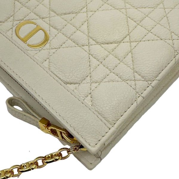 CHRISTIAN DIOR Caro Every Pouch Supple Cannage Leather Crossbody Bag Off White