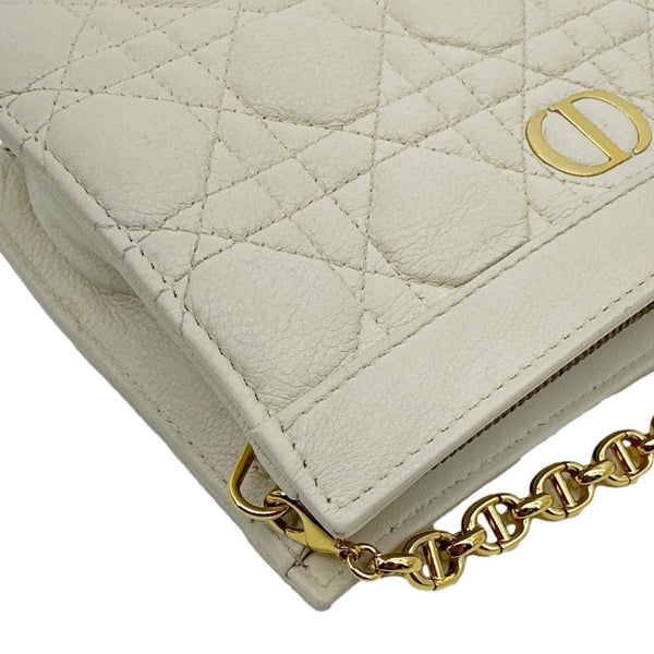 CHRISTIAN DIOR Caro Every Pouch Supple Cannage Leather Crossbody Bag Off White
