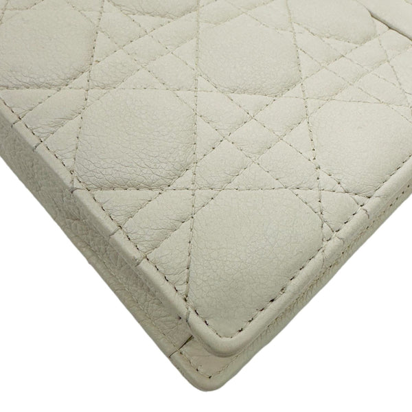 CHRISTIAN DIOR Caro Every Pouch Supple Cannage Leather Crossbody Bag Off White