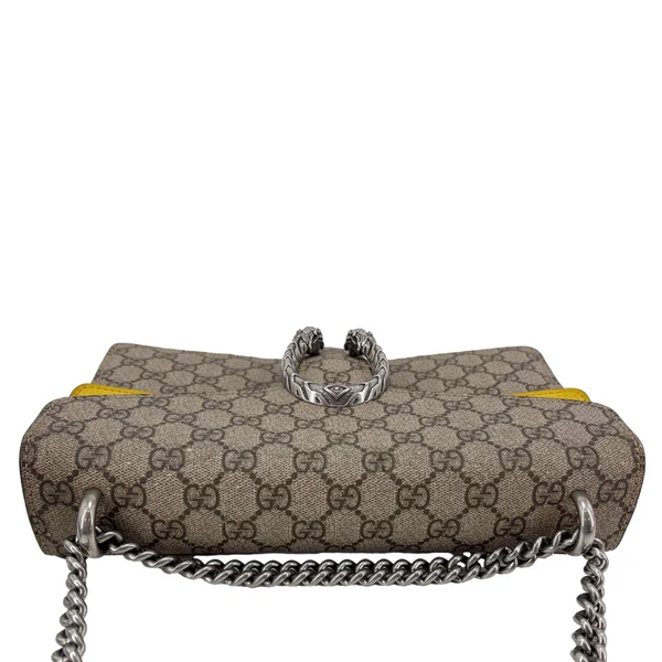 GUCCI Dionysus Small GG Supreme Canvas Shoulder Bag Yellow 400249