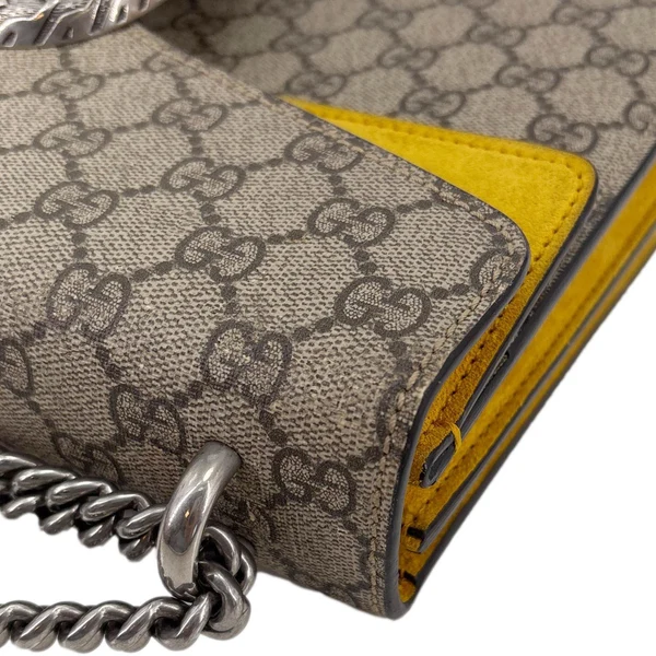 GUCCI Dionysus Small GG Supreme Canvas Shoulder Bag Yellow 400249