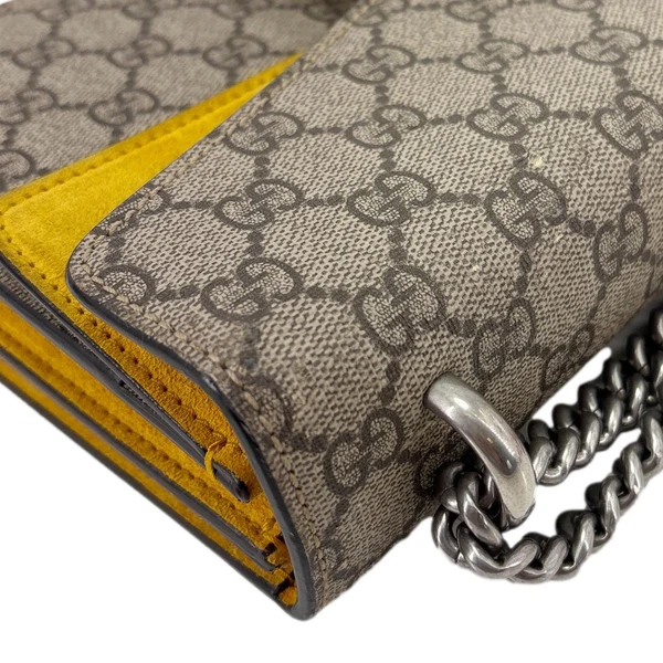 GUCCI Dionysus Small GG Supreme Canvas Shoulder Bag Yellow 400249