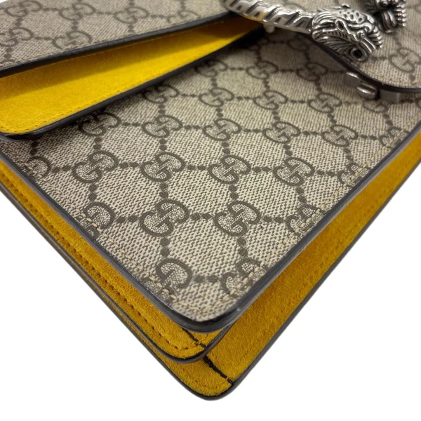 GUCCI Dionysus Small GG Supreme Canvas Shoulder Bag Yellow 400249