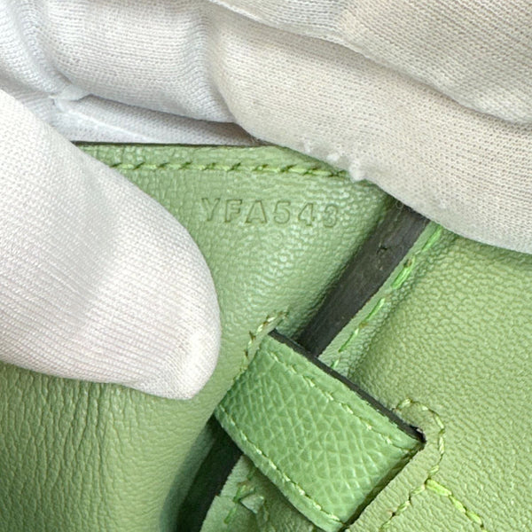 HERMES Birkin 30 Epsom Leather Tote Bag Green