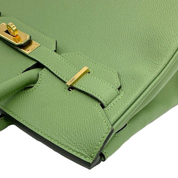HERMES Birkin 30 Epsom Leather Tote Bag Green