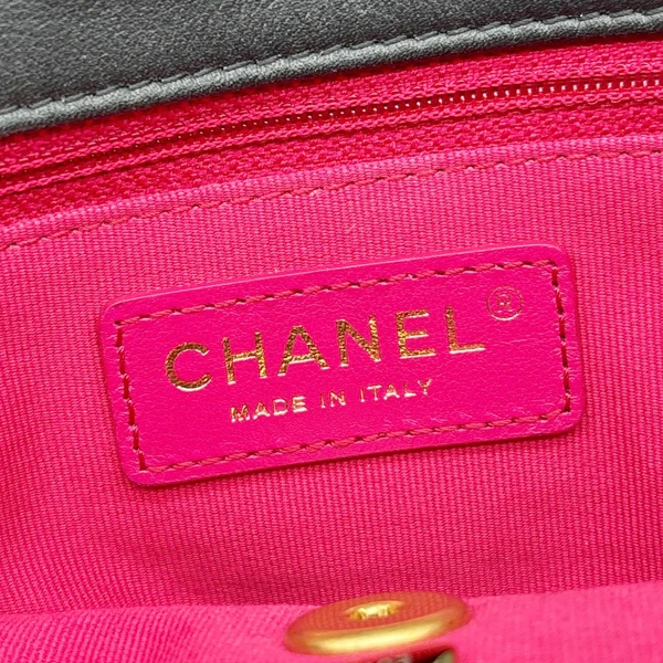 CHANEL CC Top Handle Flap Chain Bar Quilted Calfskin Leather Shoulder Bag Black